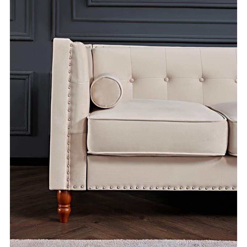 Kittleson 83'' Velvet Square Arm Sofa