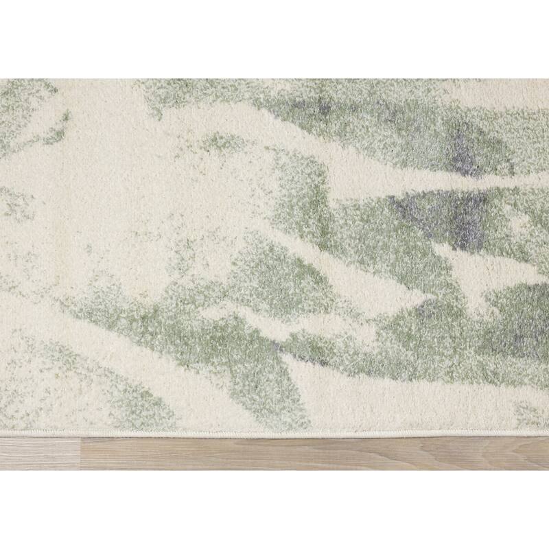 Flynn Collection - Cream/Green Palm Branch Rug
