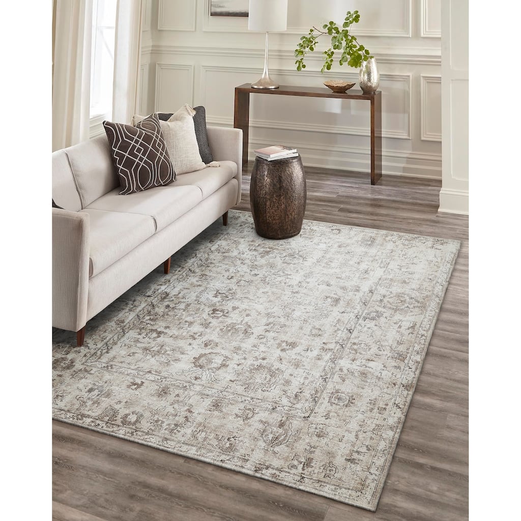 EXQUISITE RUGS Dorchester Hand-loomed Wool/Bamboo Silk Beige/Brown Area Rug.