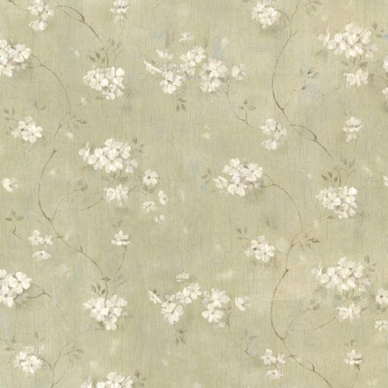 Flowers Margo Dixie Green Floral Trail 15' L X 6 W Wallpaper Roll