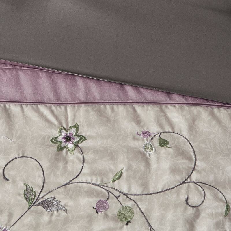 GDF Studio - Embroidered 7-Piece Comforter Set with Decorative Pillows