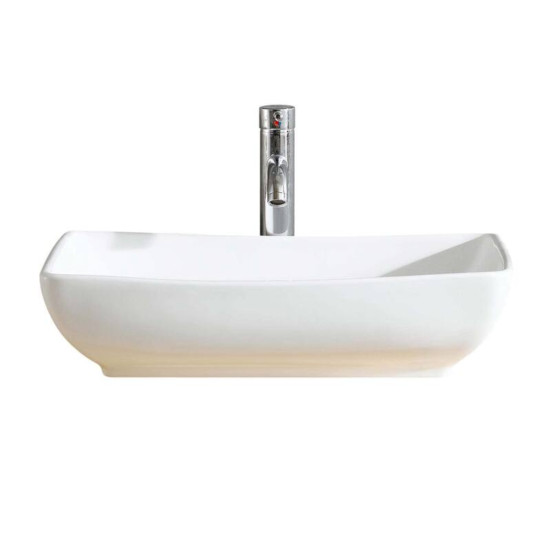 Fine Fixtures Vitreous China Oblong White Vessel Sink