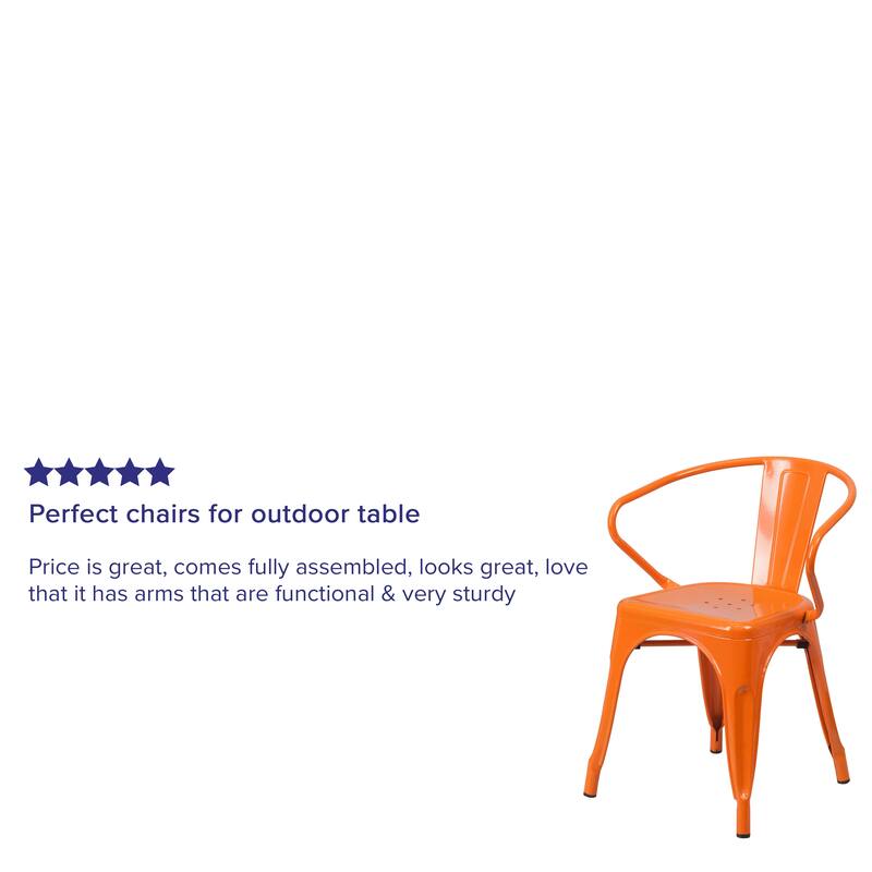 Metal Indoor-Outdoor Chair with Arms