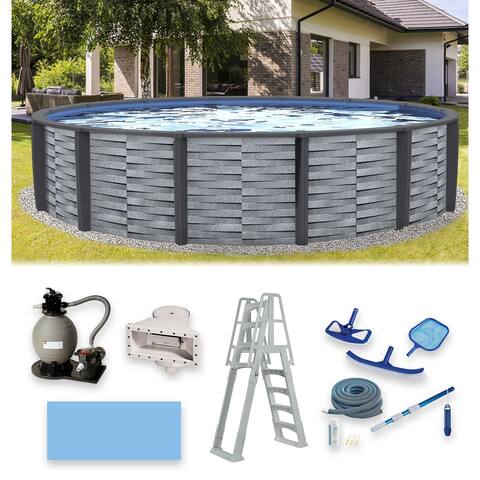 Affinity 7-in Top Rail Resin Swimming Pool Package