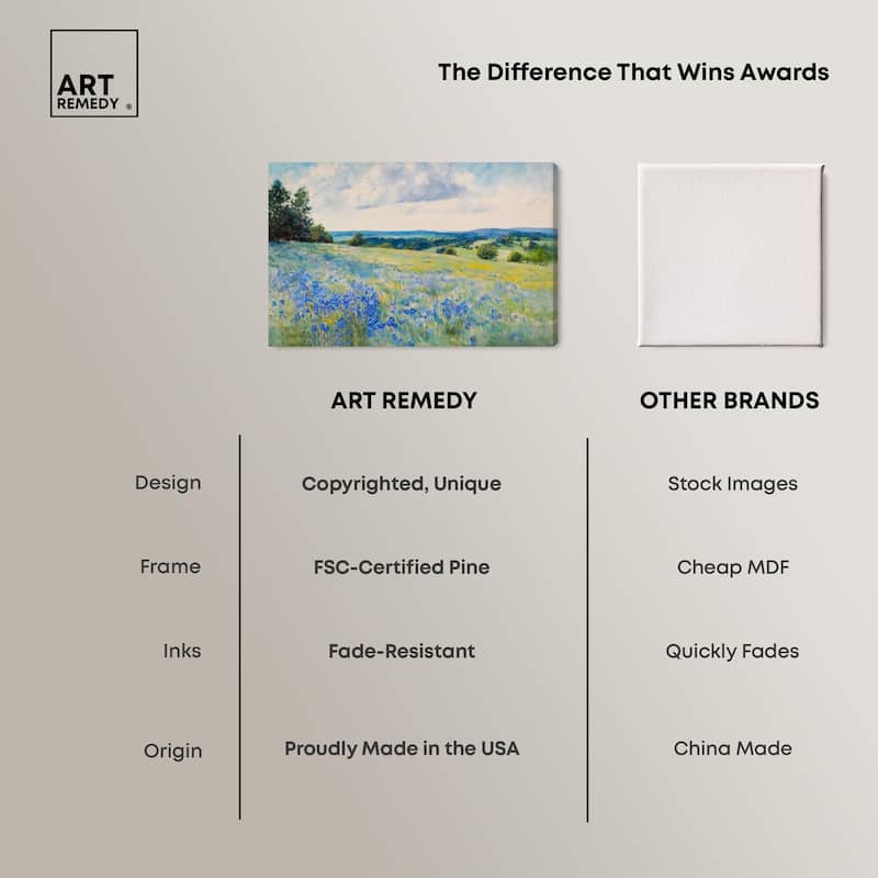 Sky Over Blue Fields Canvas by Art Remedy, Gallery Wrapped