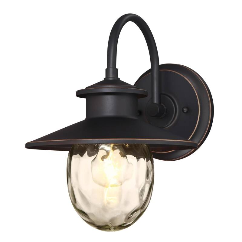 Westinghouse Delmont One-Light Outdoor Wall Fixture - Water - Oil Rubbed Bronze with Highlights