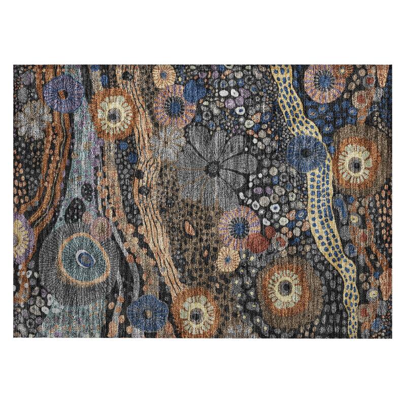 Machine Washable Indoor/ Outdoor Whimsy Floral Chantille Rug