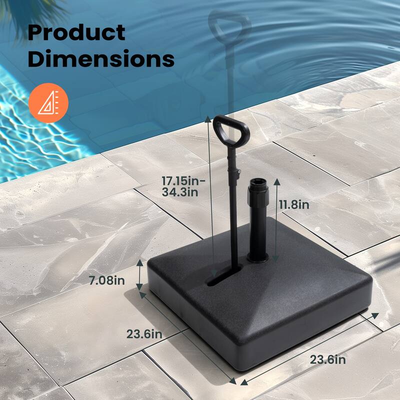 Patio HDPE Plastic Free Standing Market Umbrella Base with Wheels