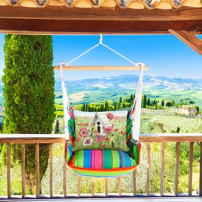 Magnolia Casual Swing Set 4 piece - Le Jardin Nouveau w/ Yellow Birds and Poppy Field