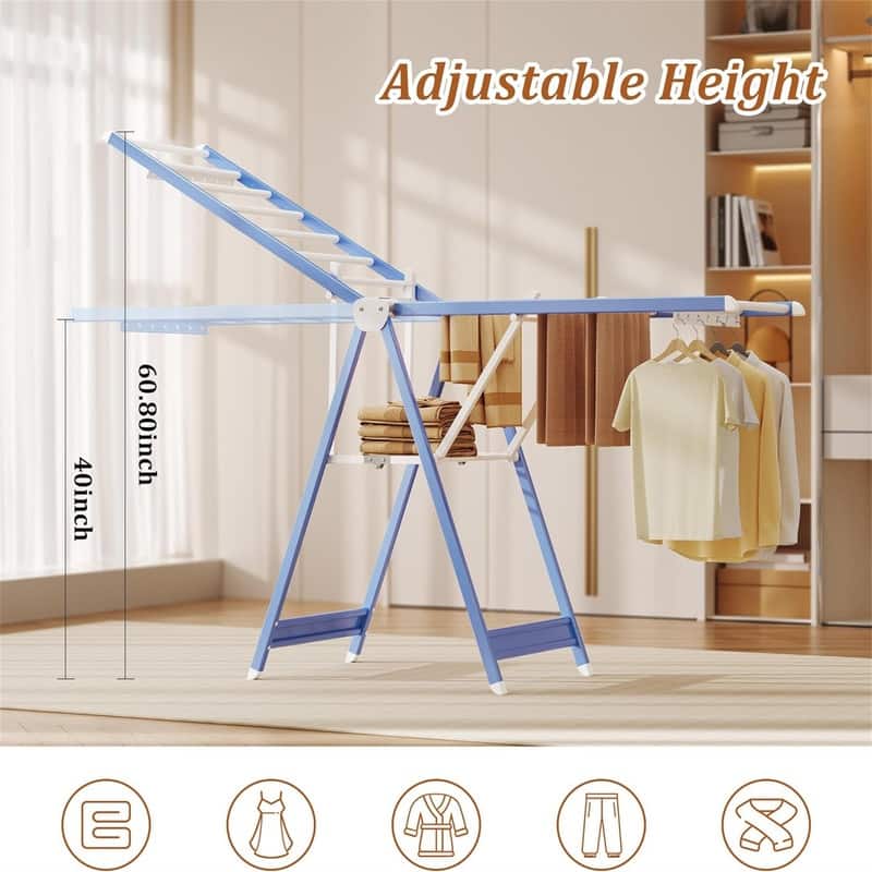 Clothes Drying Rack,63 Inches Foldable Aviation Aluminum Alloy Drying Rack,