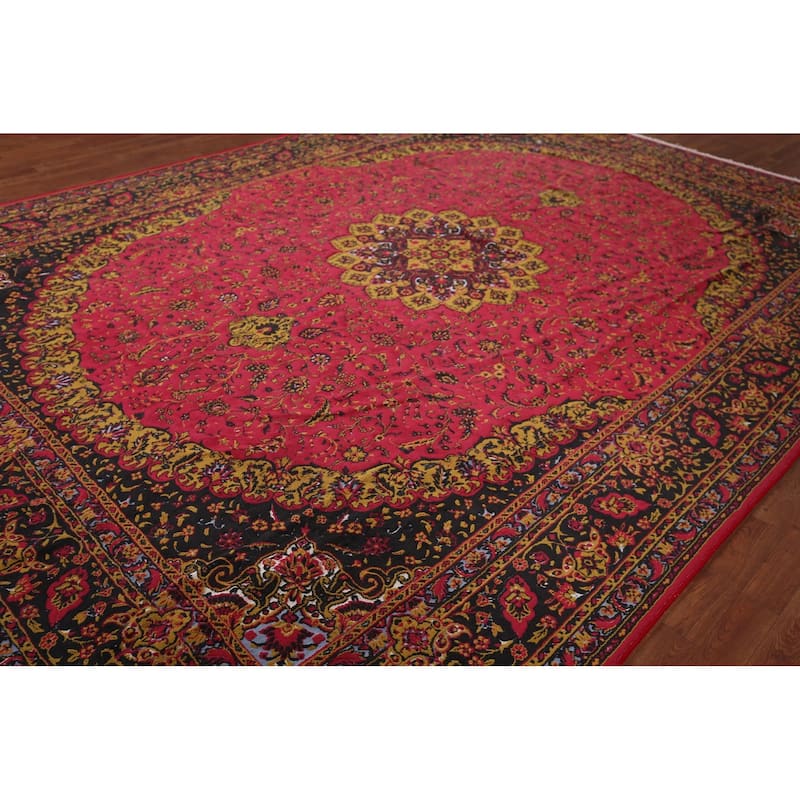 Medallion Kashan Turkish Area Rug Machine Made Carpet - 9'8" x 13'0"