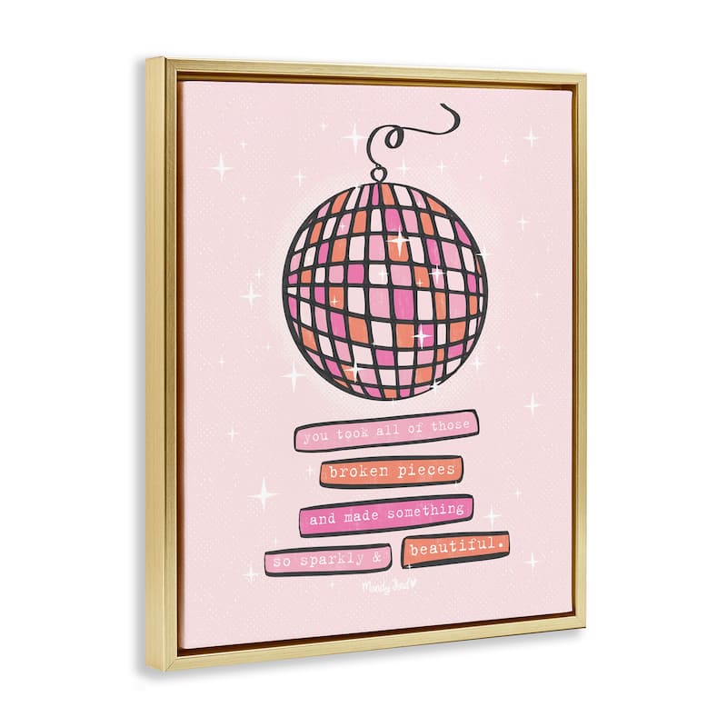 Stupell Sparkly & Beautiful Inspirational Framed Floater Canvas Wall Art Design By Mandy Ford Art + Illustration