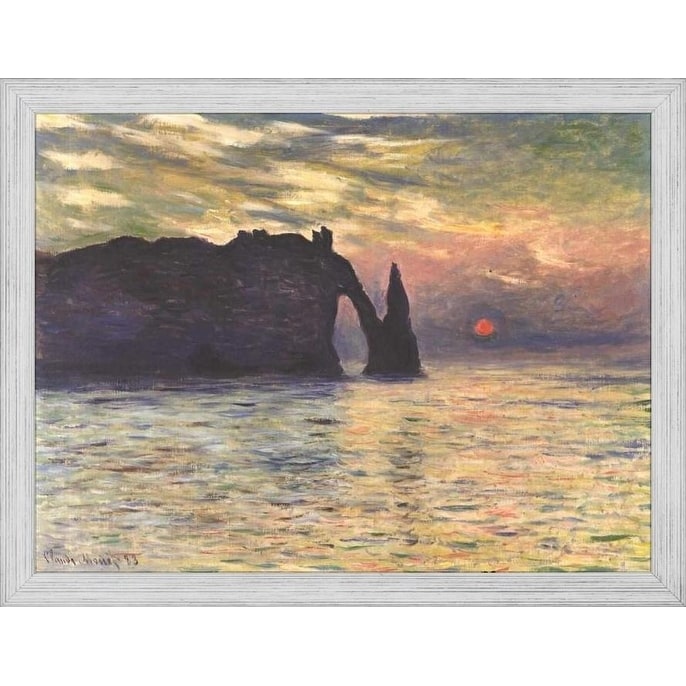 Shop Easy Art Prints Claude Monet S The Cliff Etretat Sunset