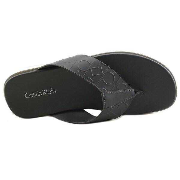 calvin klein men's leather sandals