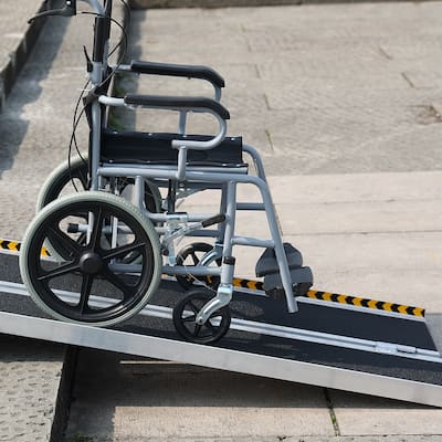 Portable Wheelchair Ramp, 4 ft 800 lbs Capacity