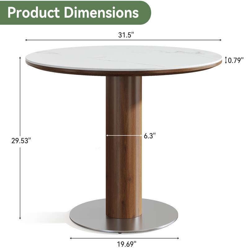 31.5" Round Conference Table for 2-4 People, Small Office Meeting Table - 31.5" Dia. x 29.53" H