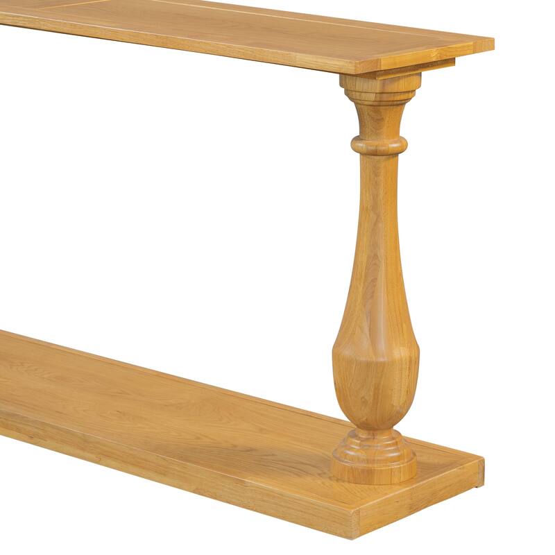 63" Narrow Long Sofa Table Console Table with Storage Shelf, Vase-Leg Design Entryway Table Accent Table for Living Room