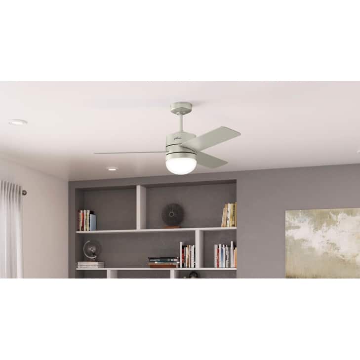 Hunter 54" WiFi Neutron Smart Ceiling Fan with LED Light Kit, Handheld Remote - Matte Nickel