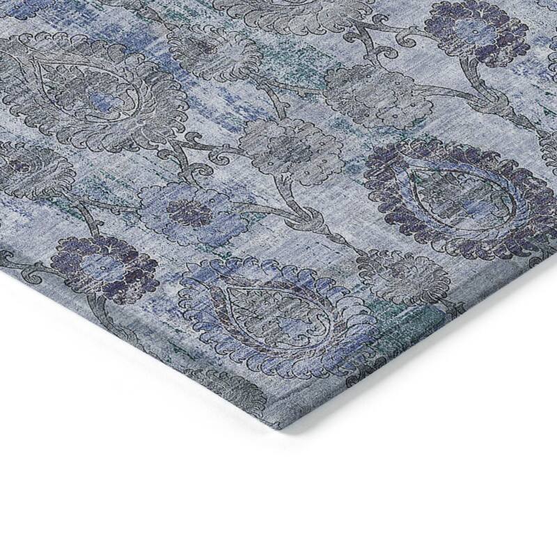 HomeRoots Damask Transitional Rectangle Outdoor Rug