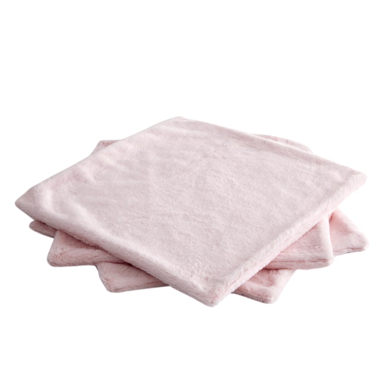 Decorative Rabbit Fauxfur Square Pillow Covers 4 Piece, NO INSERT