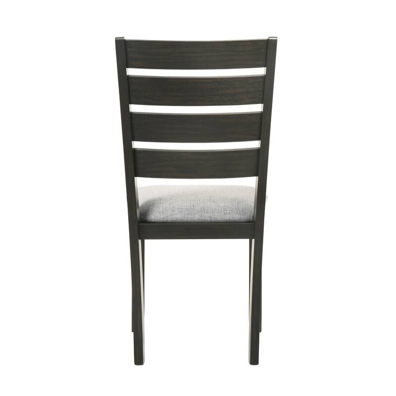 Contemporary Dining Chairs Set of 2 Light Gray Fabric Cushion Side Chairs Kitchen Dining Room Furniture Dark Finish