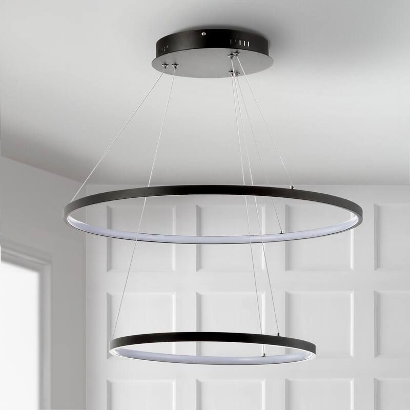 Kinsley Modern Bohemian Iron Integrated LED Pendant by JONATHAN Y