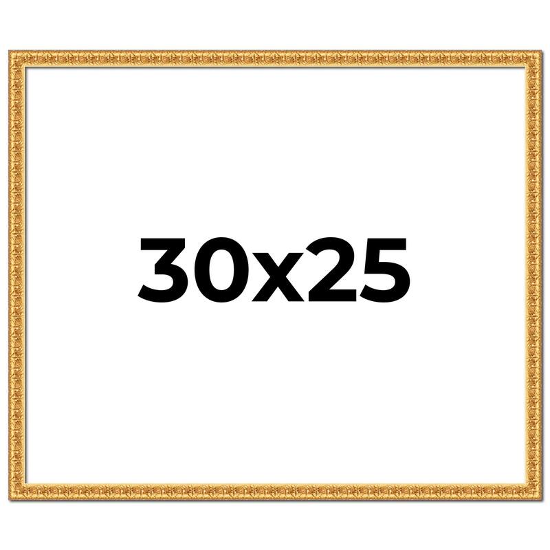30x25 Frame Gold Real Wood Picture Frame Width 1 inches | Interior
