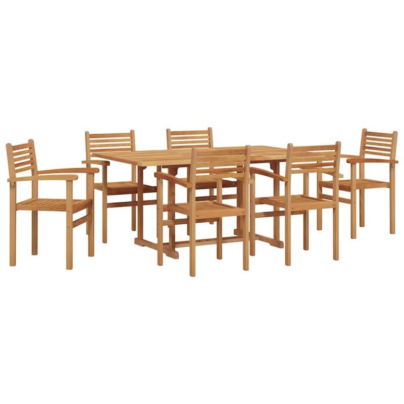 vidaXL Garden Dining Set 5 pcs Natural Solid Acacia Wood - 21.65 x 22.05 x 35.63 in
