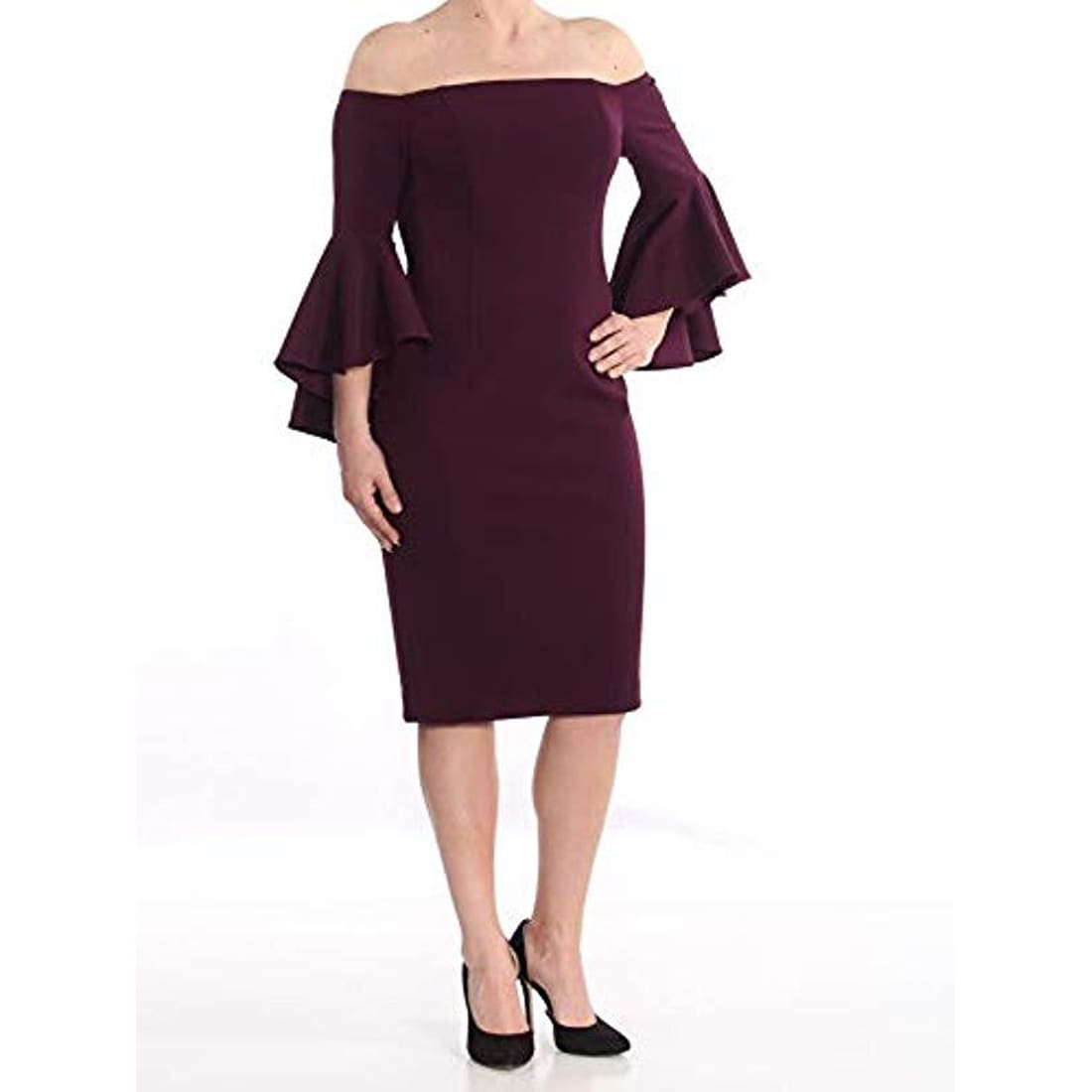 Aubergine calvin klein dress clearance