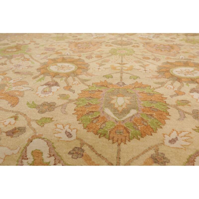 Beige Traditional 100% Wool Rug with 300 KPSI Pak Persian Area Rug - 9' 1'' x 12'