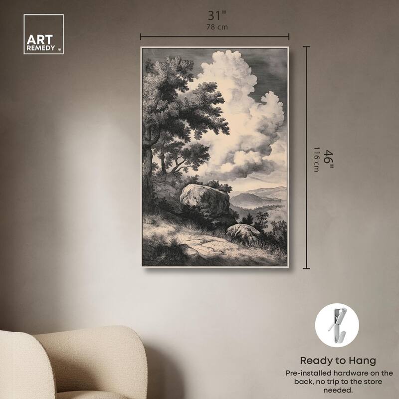 Chiaroscuro Cliffs Canvas by Art Remedy