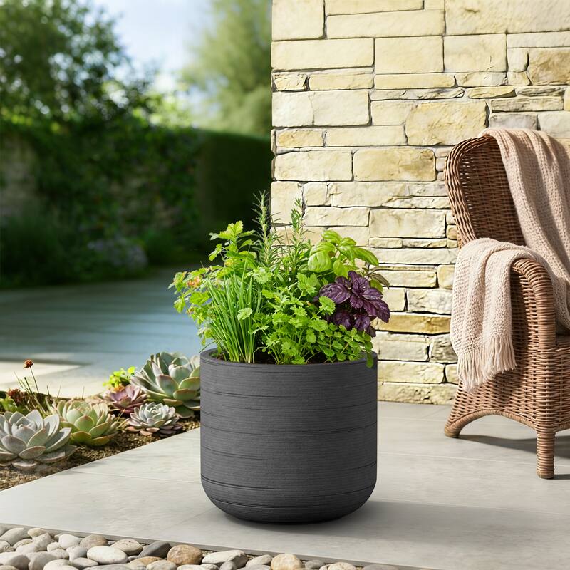 Concrete Round Planter / Pot with Drainage Holes