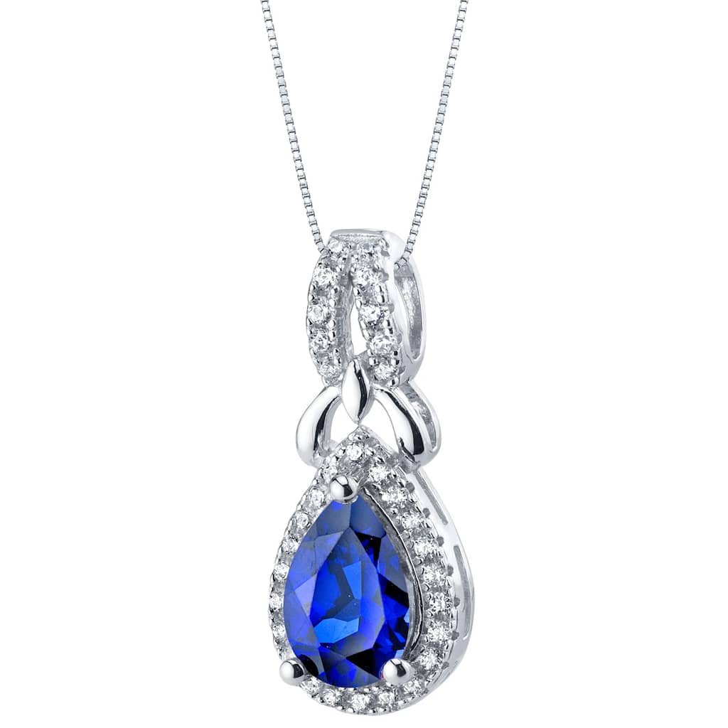 1.5 ct Blue Sapphire Pendant in Sterling Silver