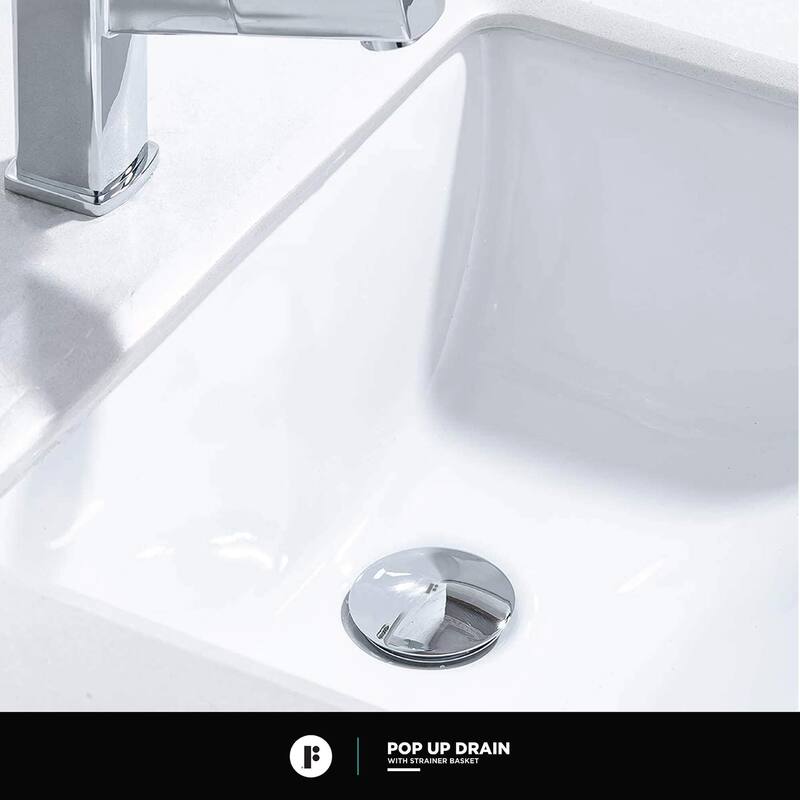 Fine Fixtures Modern Single Hole Bathroom Sink Faucet with Pop-up Drain and Strainer Basket