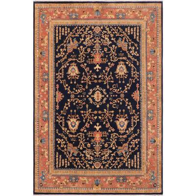 Shabby Chic Ziegler Rosie Blue/Brown Wool Rug - 8 ft. 10 in. x 11 ft. 9 in.
