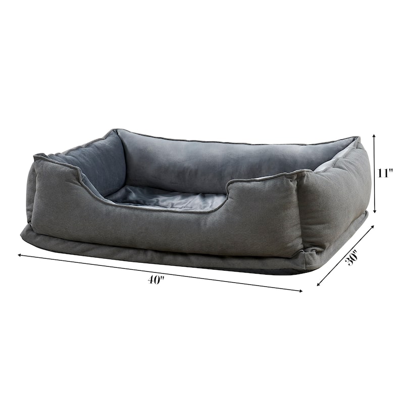 Textured Plush Rectangle Pet Bed