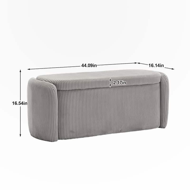 Bedroom Storage Ottoman End Bench with Safety Hinge