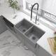 Option Matte Gray Kitchen Sink + Brushed Kitchen Faucet