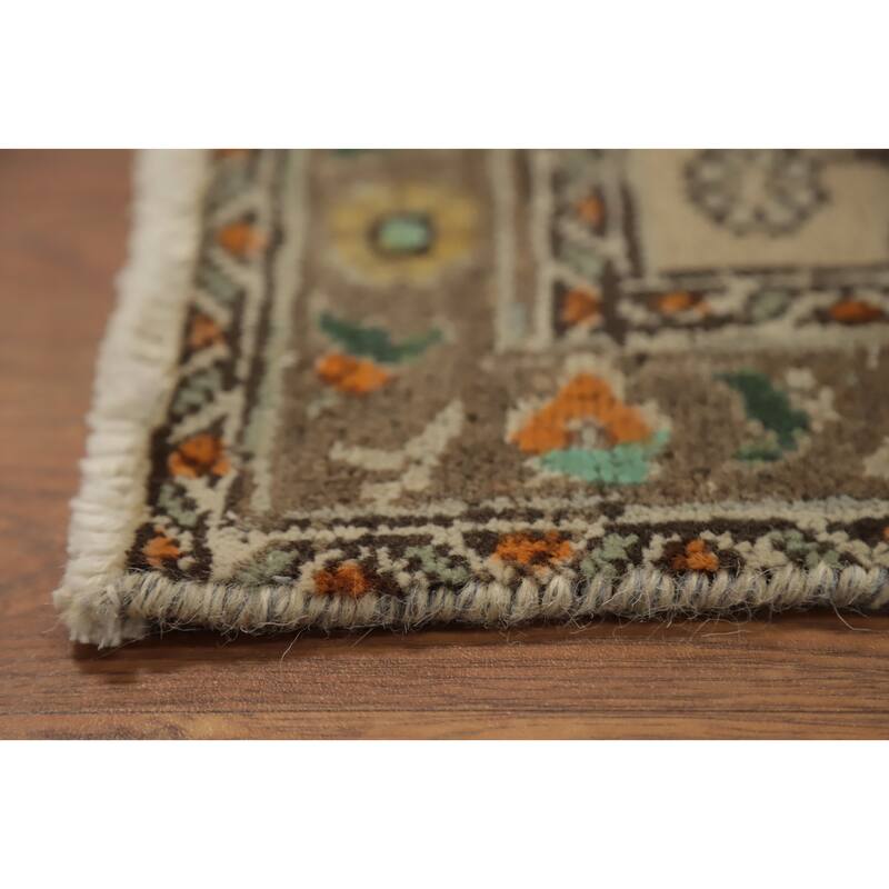 Hand Knotted Oriental 100% Wool Carpet Traditional Floral Oranges & Rust Tabriz Area Rug - 11' 9'' X 8' 5''