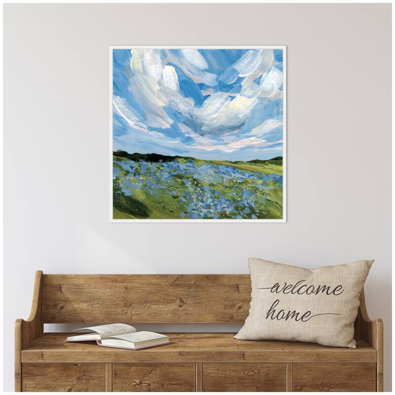 Kate and Laurel Texas Bluebonnets by Emily Kenney Framed Canvas Wall Art Print