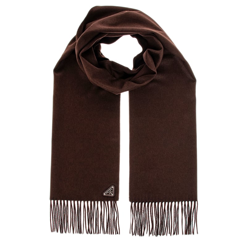 Prada Men's Silk and Cashmere Scarf - Sienna