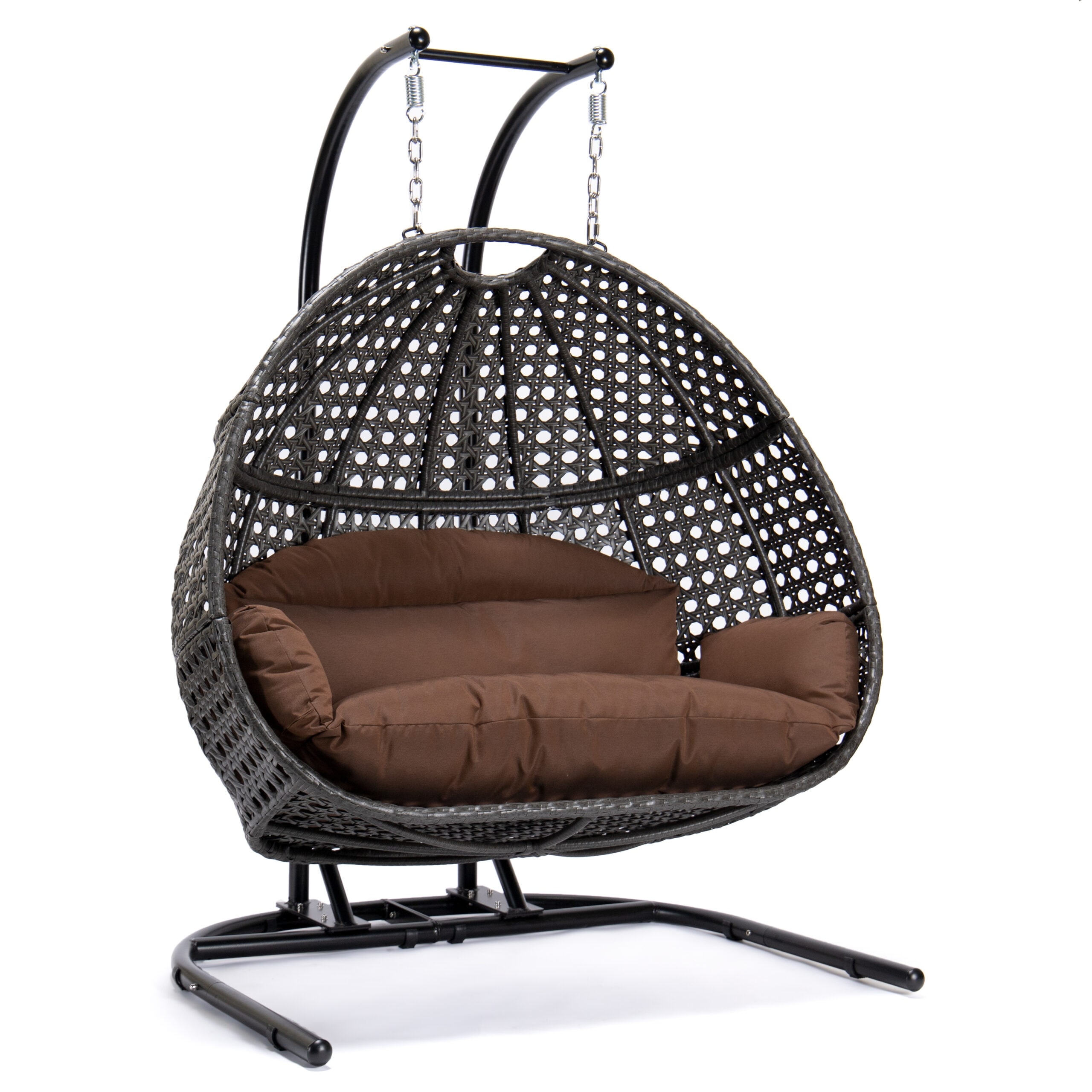 2 person wicker 2025 swing chair with stand