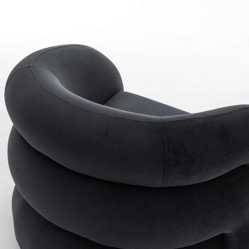 SEYNAR Modern Glam Velvet 360 Degree Swivel Accent Armchair with Tufted Back