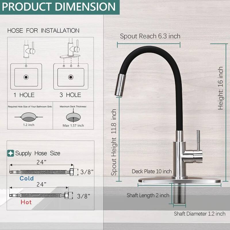 Single Handle Pull-Down Sprayer Kitchen Faucet