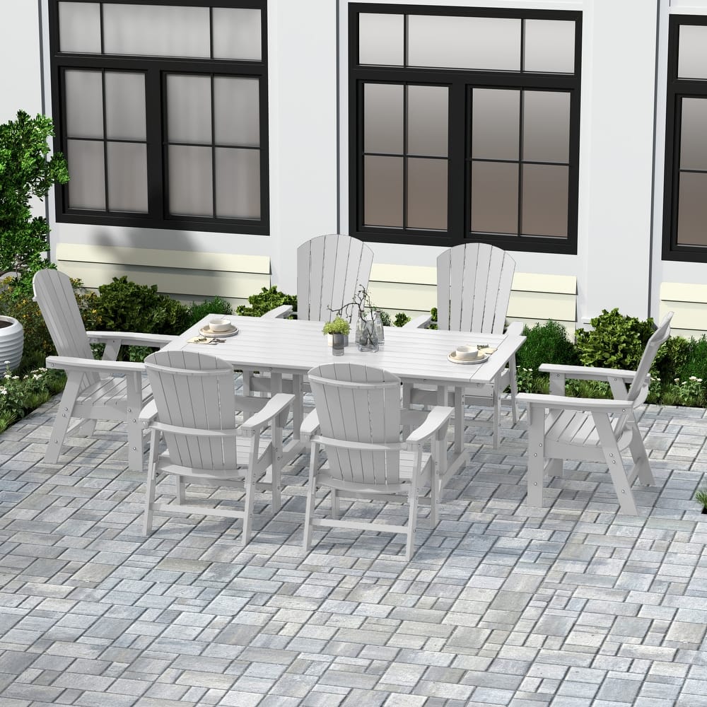 Altura 7-Piece Poly Eco-Friendly All Weather Outdoor Dining Set with Armchairs