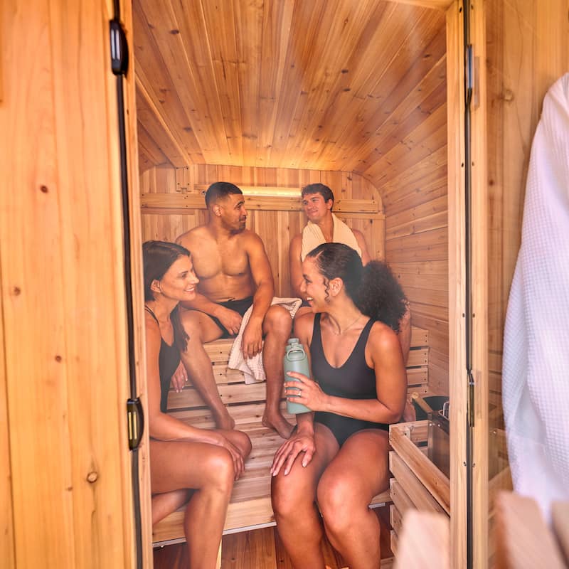 Backyard Discovery Lennon 4-6 Person Outdoor Cube Sauna, Porch