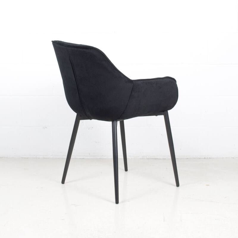 (Set of 2) Marcela Scandinavian Tufted Velvet & Metal Accent Arm Chair
