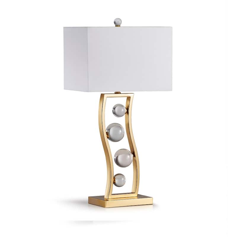 Wave 27"H Crystal Balls Metal Table Lamp