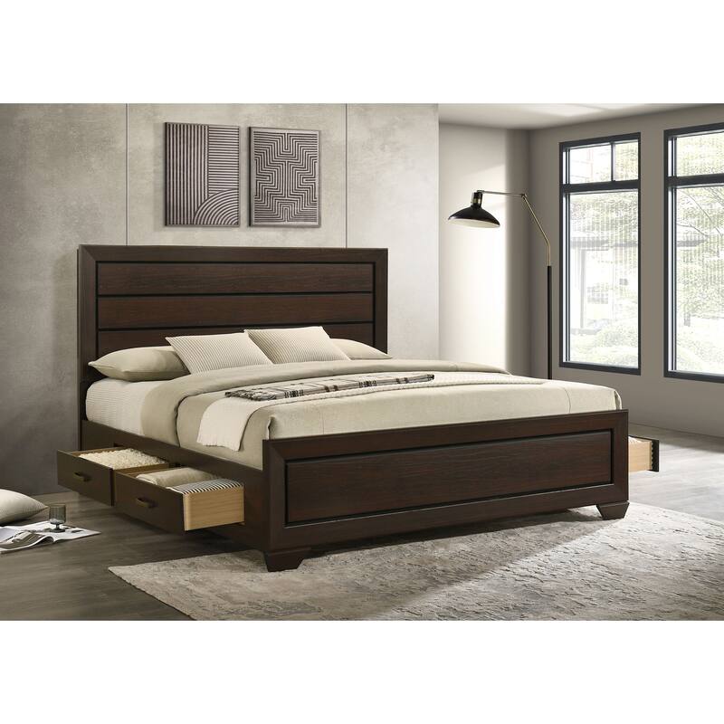 Kauffman Transitional Wood Storage Panel Bed