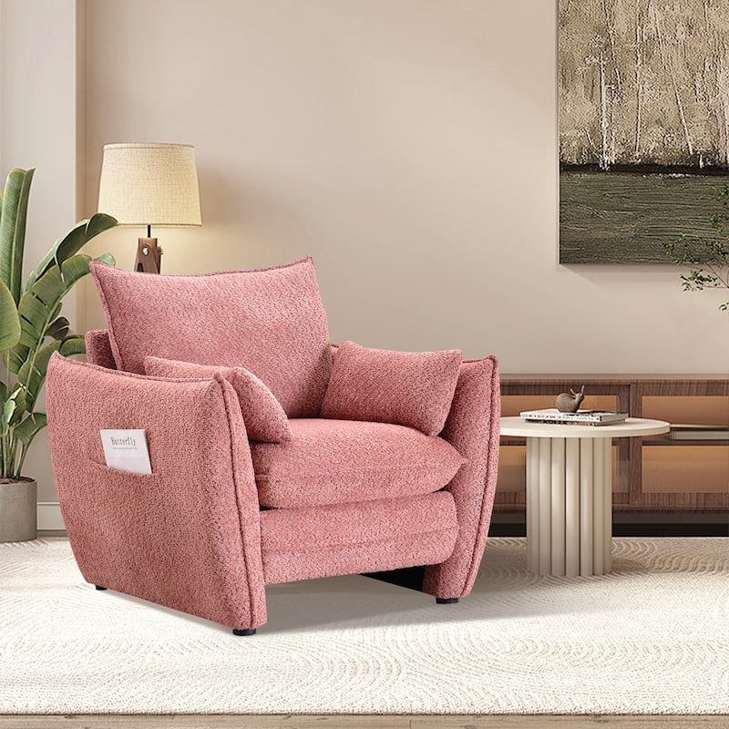 Sharp Angle Armchairs with Pillows, Sleek Accent Chairs Single Sofa for Living Room Corner Chair, Lounge Chairs, Side Chairs